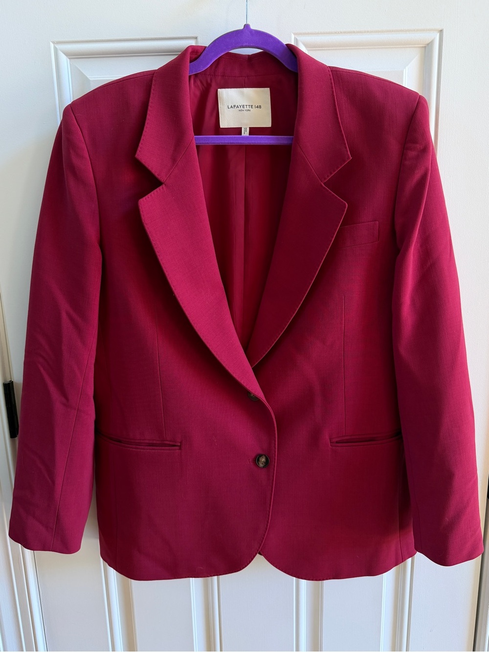 Lafayette 148 New York Deep Wine Red Single-Button Blazer